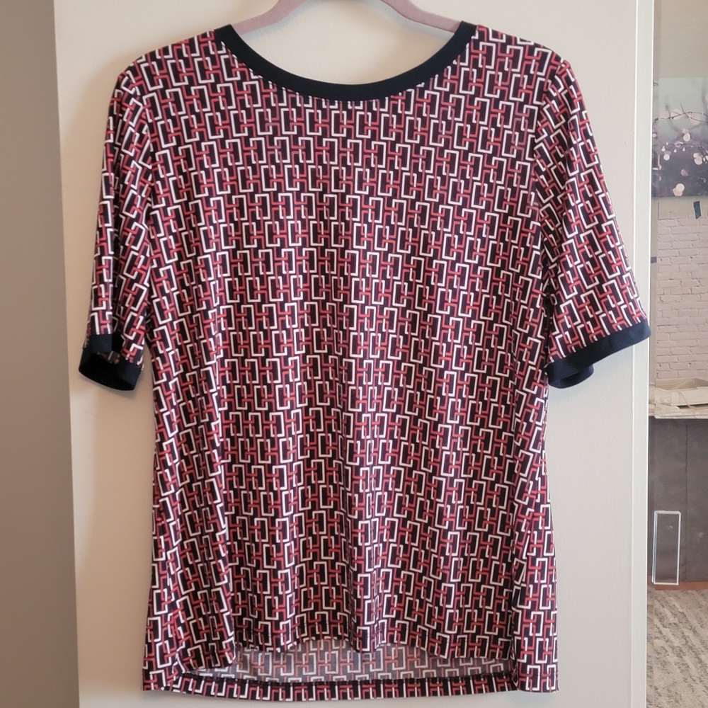 Anne Klein Geometric Pattern Blouse - Size Large - image 3